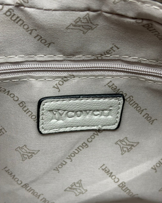 Borsa a Mano Enrico Coveri Grigio Ghiaccio con Pendente a Cerchio Dorato - Donna Italiana