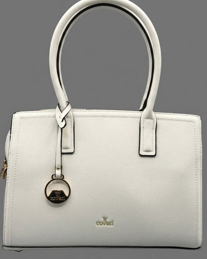 Borsa a mano Coveri bianca | Satchel saffiano donna - Donna Italiana