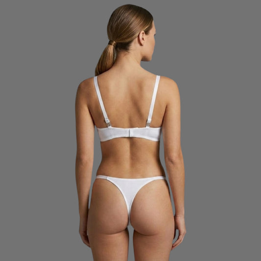 Completo Intimo Bianco Push-Up e Tanga | Set Lingerie Sposa - Donna Italiana