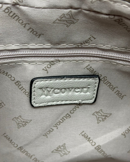 Borsa a Mano Enrico Coveri Grigio Ghiaccio con Pendente a Cerchio Dorato - Donna Italiana