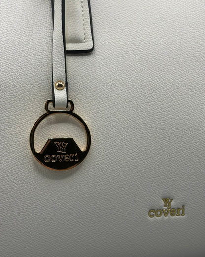 Borsa a mano Coveri bianca | Satchel saffiano donna - Donna Italiana