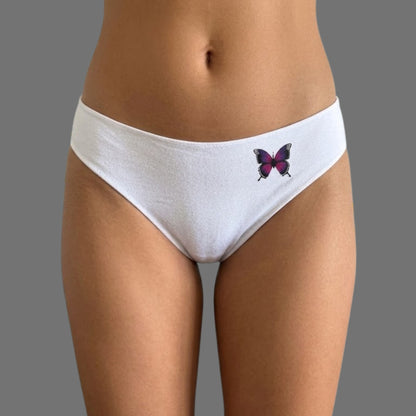 Slip Bikini Bianco con Farfalla – Comfort & Style - Donna Italiana