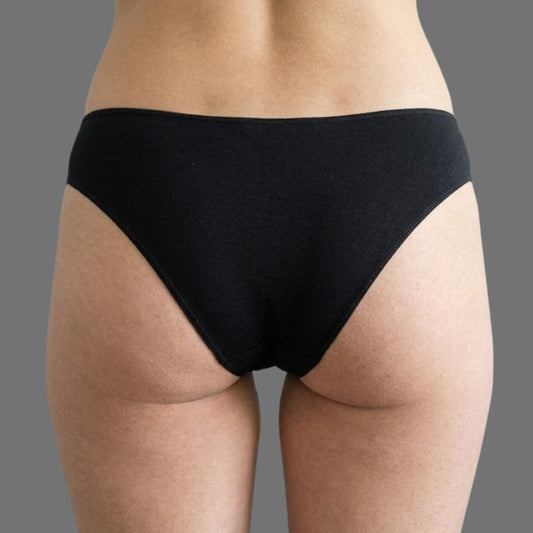 Slip Bikini Nero con Farfalla – Comfort & Style - Donna Italiana