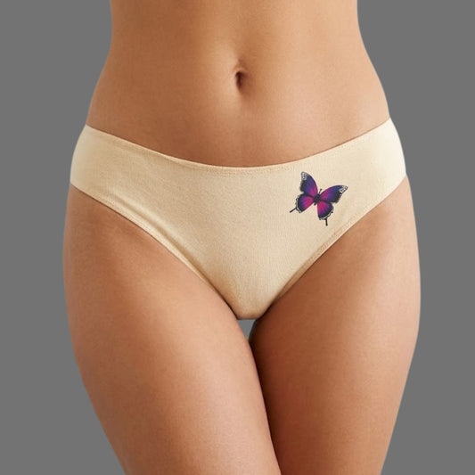 Slip Bikini Nude con Farfalla – Comfort & Style - Donna Italiana