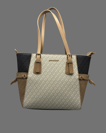 Borsa tote Pierre Cardin beige e nero | Tracolla donna - Donna Italiana