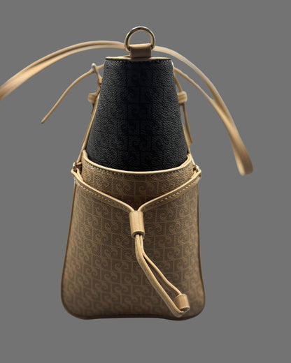 Borsa tote Pierre Cardin beige e nero | Tracolla donna - Donna Italiana