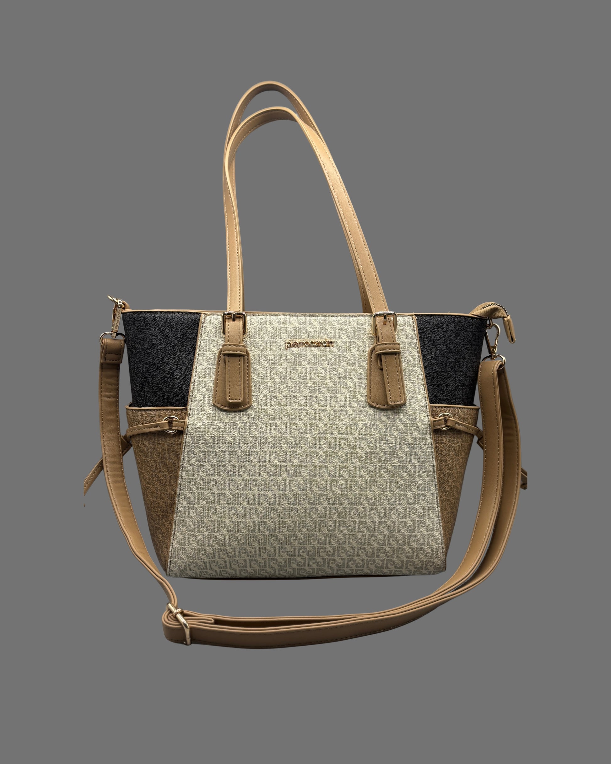 Borsa tote Pierre Cardin beige e nero | Tracolla donna - Donna Italiana