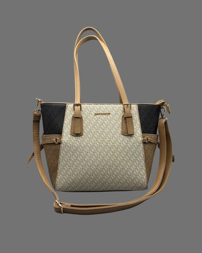 Borsa tote Pierre Cardin beige e nero | Tracolla donna - Donna Italiana