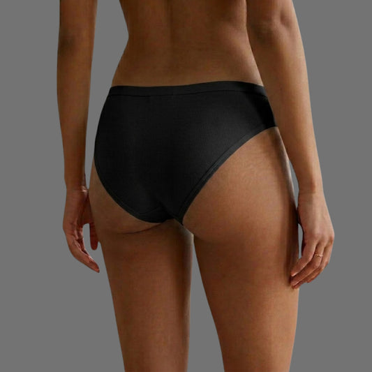 Slip Donna in Pizzo Nero Floreale con Orlo Smerlato | Intimo Elegante e Sensuale - Donna Italiana