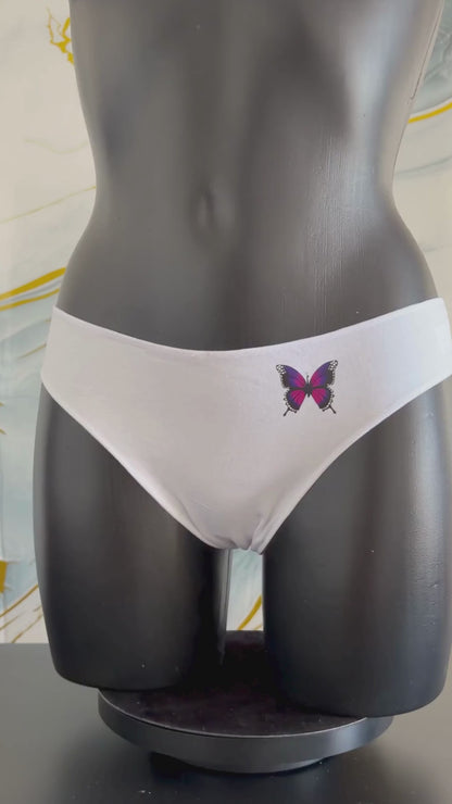Slip Bikini Bianco con Farfalla – Comfort & Style
