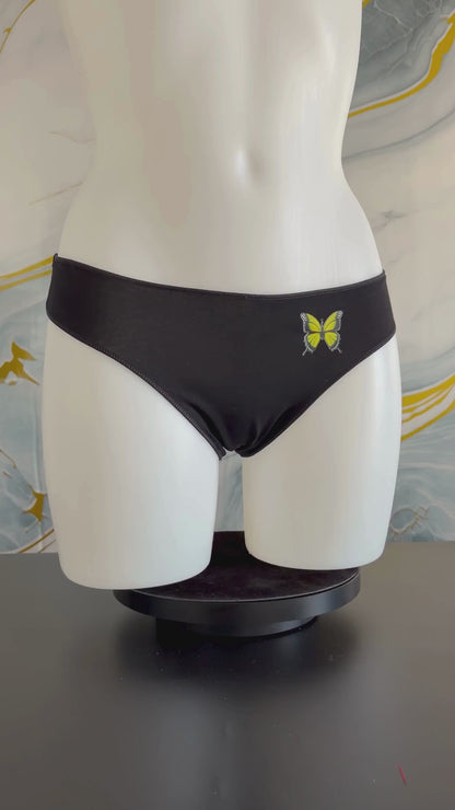 Slip Bikini Nero con Farfalla – Comfort & Style