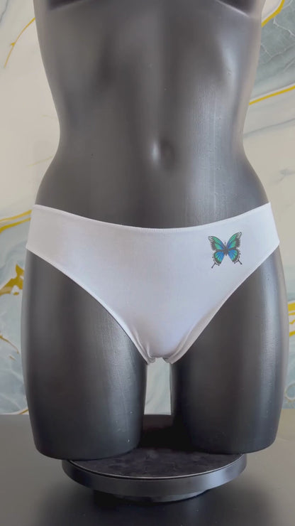 Slip Donna Bianco con Farfalla – Intimo Bikini Fresco e Femminile