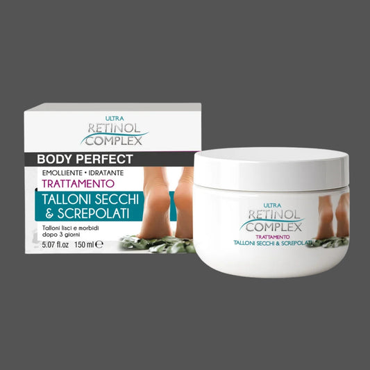 Retinol Complex Body Perfect – Trattamento Talloni Secchi e Screpolati, Crema Emolliente Idratante 150ml Donna Italiana